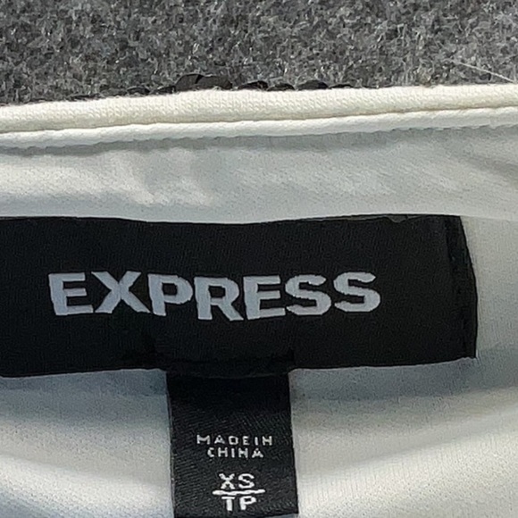 Express Black Gold White Sequin Tribal Southwestern Mini Pencil Skirt Size XS - Picture 5 of 7